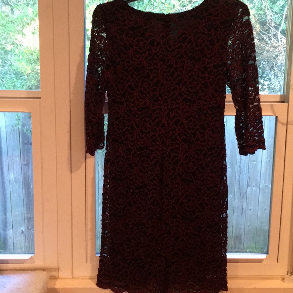 Liz Claiborne red appliqué dress